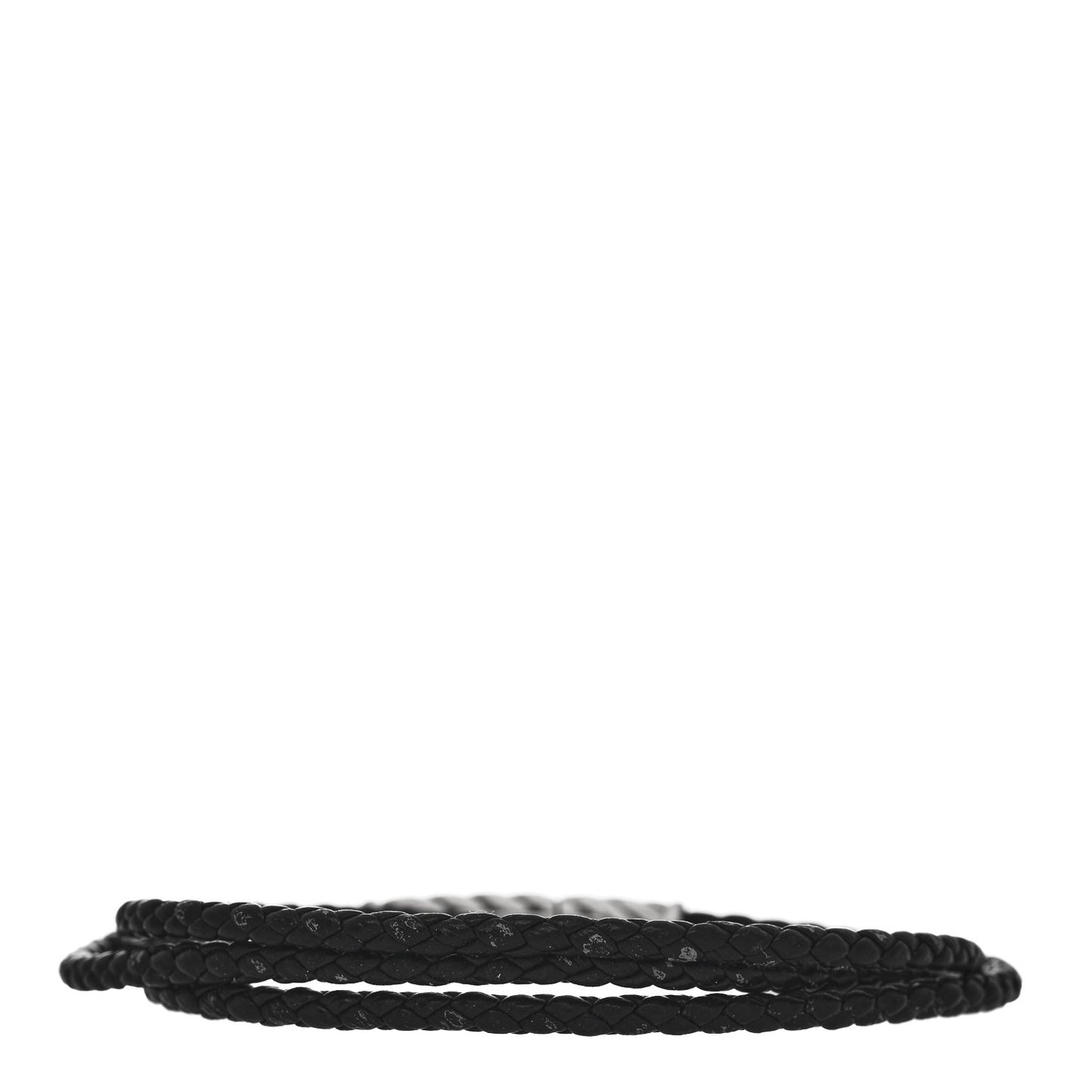 Sterling Silver Leather Mens Chevron Triple-Wrap Bracelet Black