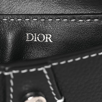 Christian Dior Grained Calfskin Saddle Mini Key Ring Black 5 of 5