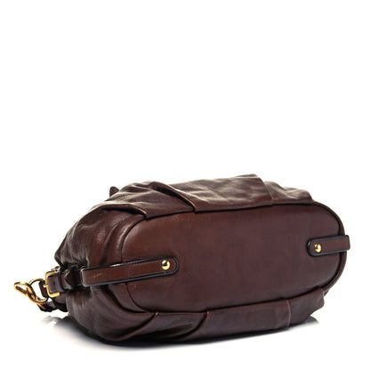 Prada Soft Calf Pleated Hobo Nocciolo 5 of 11