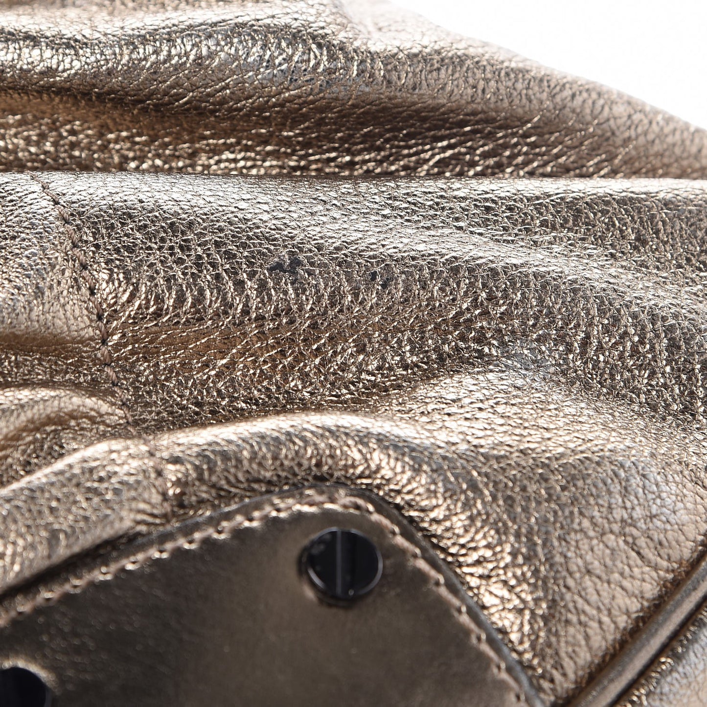 Metallic Calfskin Warrior Hobo Gold