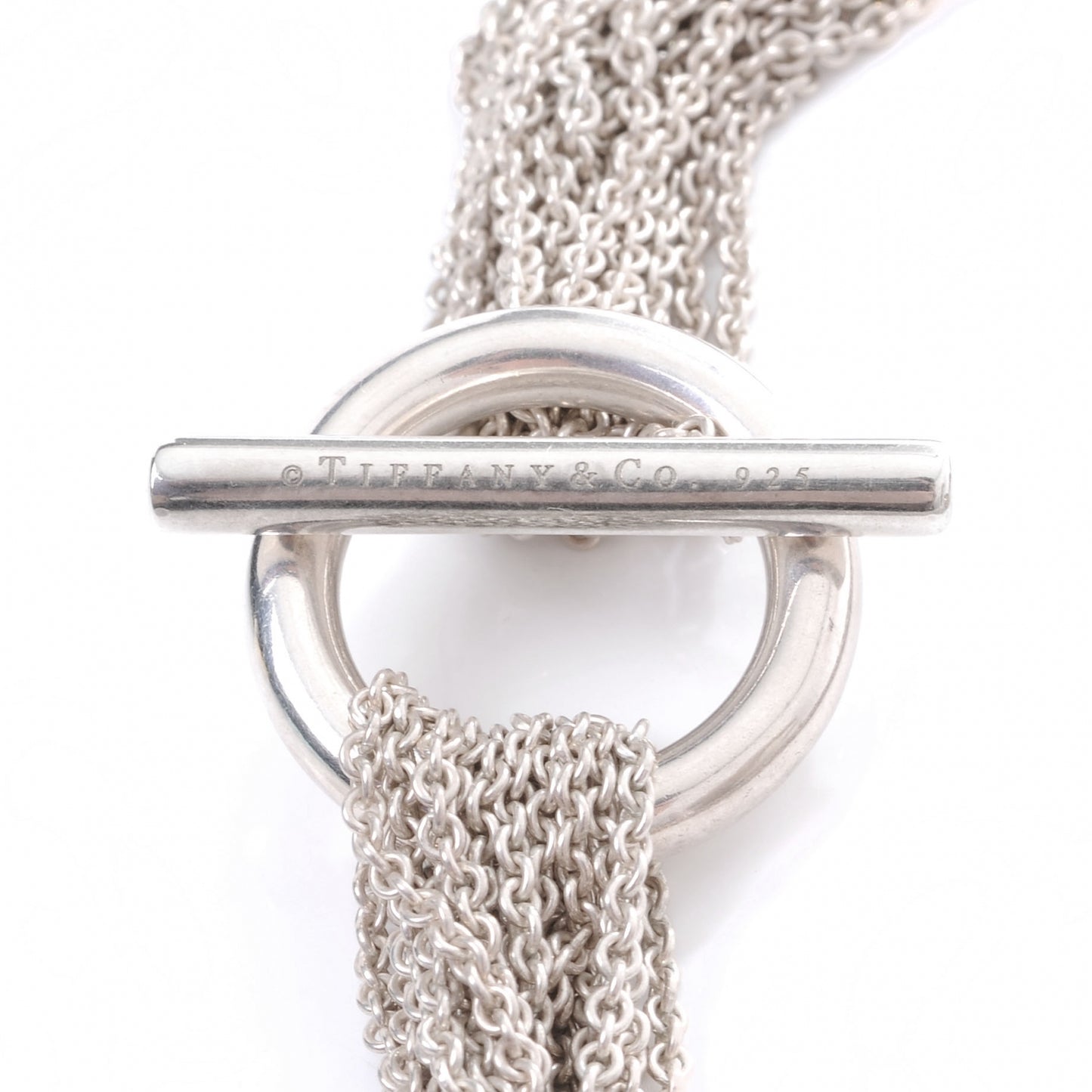 Sterling Silver Heart Multi Chain Toggle Necklace