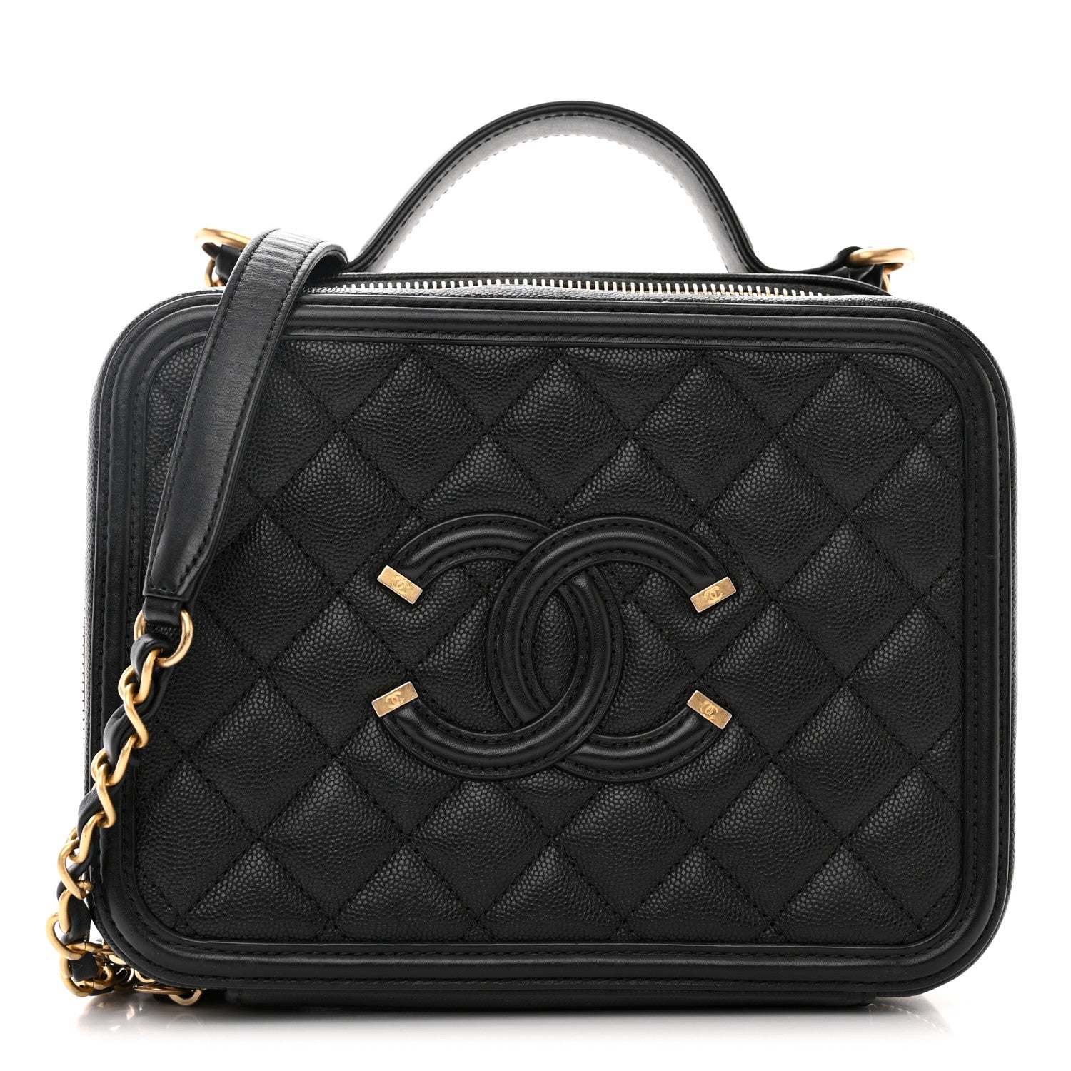 Chanel Caviar Quilted Medium CC Filigree Vanity Case Black 1 of 10