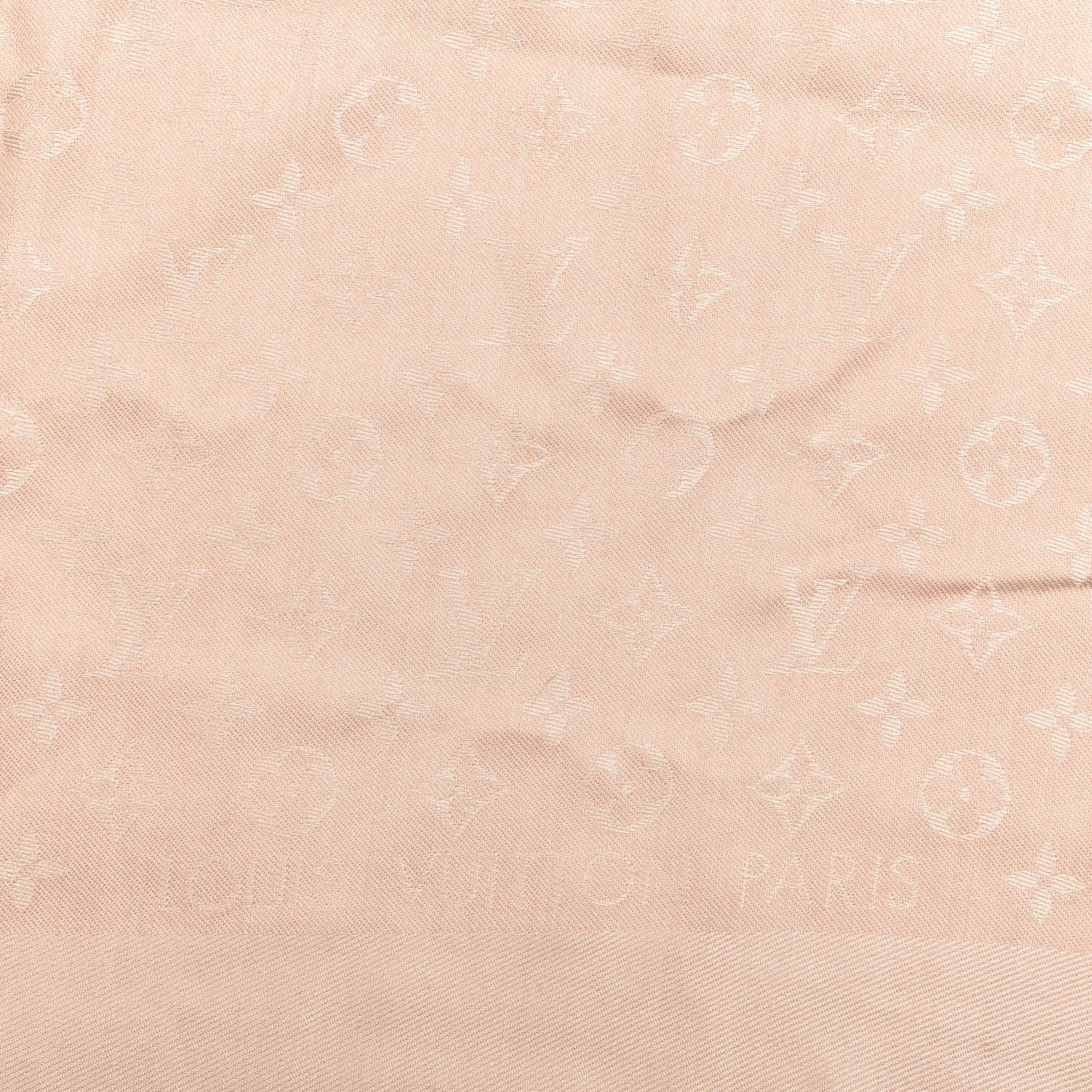 Louis Vuitton Silk Wool Monogram Shawl Natural 2 of 4
