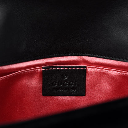 Gucci Velvet Matelasse Mini GG Marmont Shoulder Bag Black 9 of 11