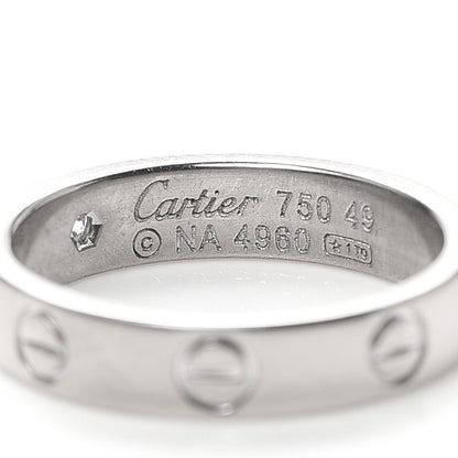 Cartier 18K White Gold Diamond 4mm LOVE Wedding Band Ring 49 4.75 4 of 4