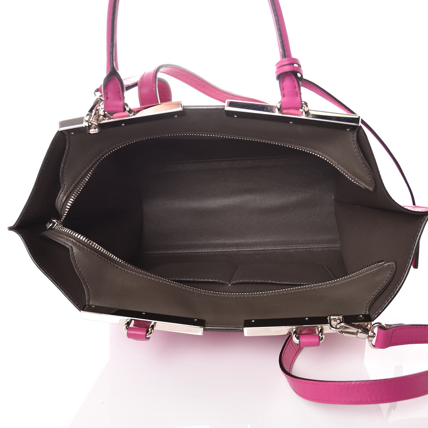 Vitello Dolce Shiny Nappa Petite 3Jours Tote Magenta Carbone