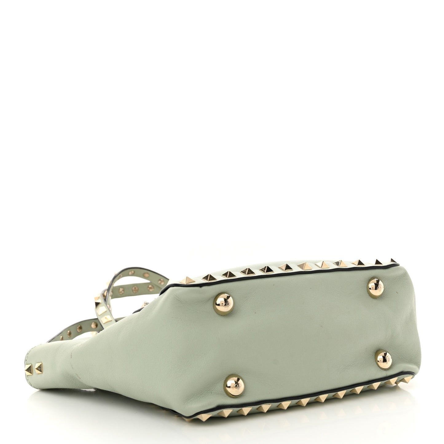 Vitello Mini Rockstud Tote Green Tea Sorbet