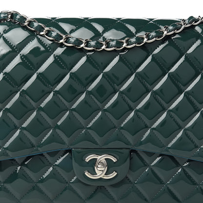 Chanel Patent Maxi Double Flap Turquoise 11 of 12