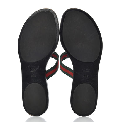 Gucci Nylon Guccissima Web Womens Thong Sandals 38.5 Green Red Black 6 of 16