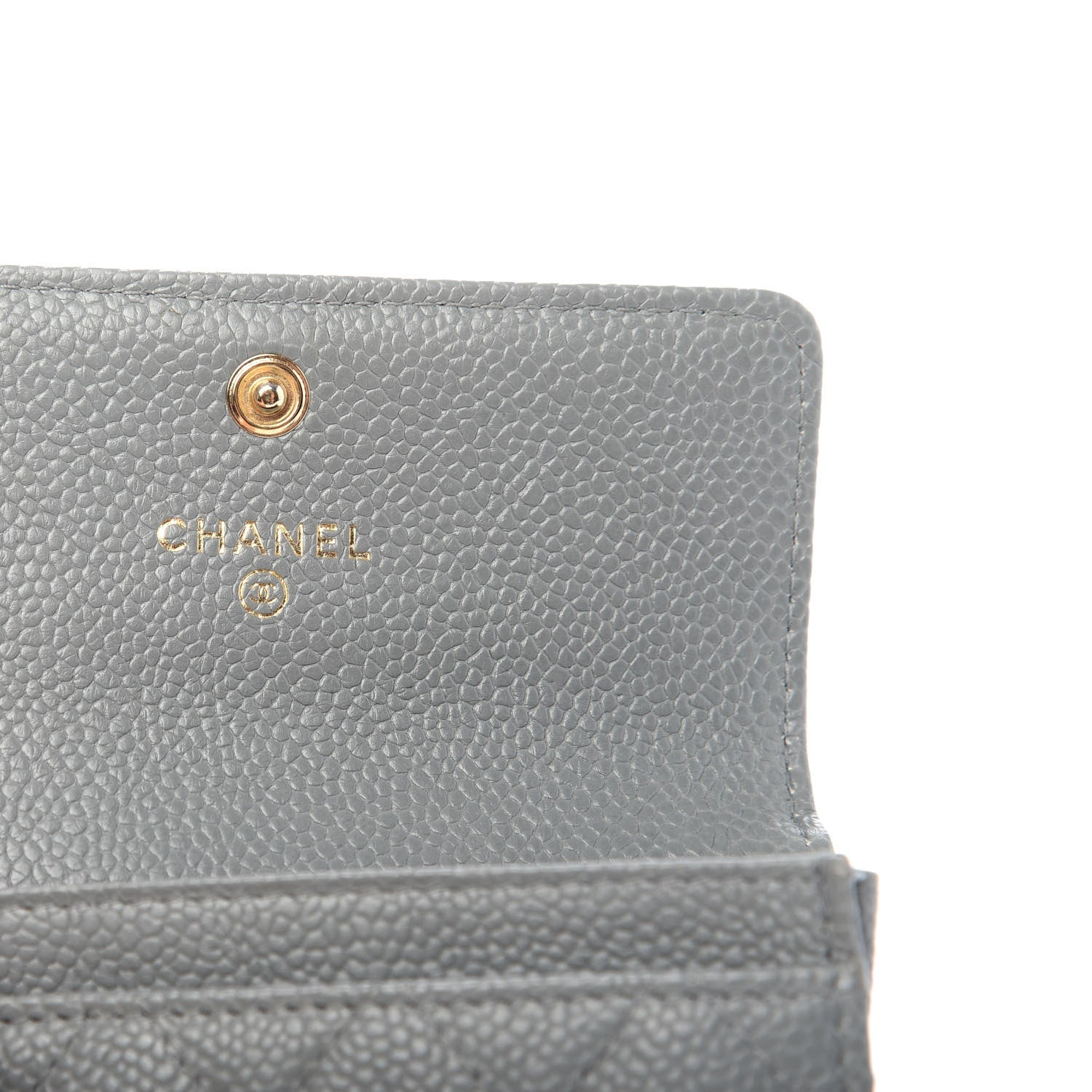 Chanel Caviar Quilted Boy Flap Card Holder Grey 6 of 7
