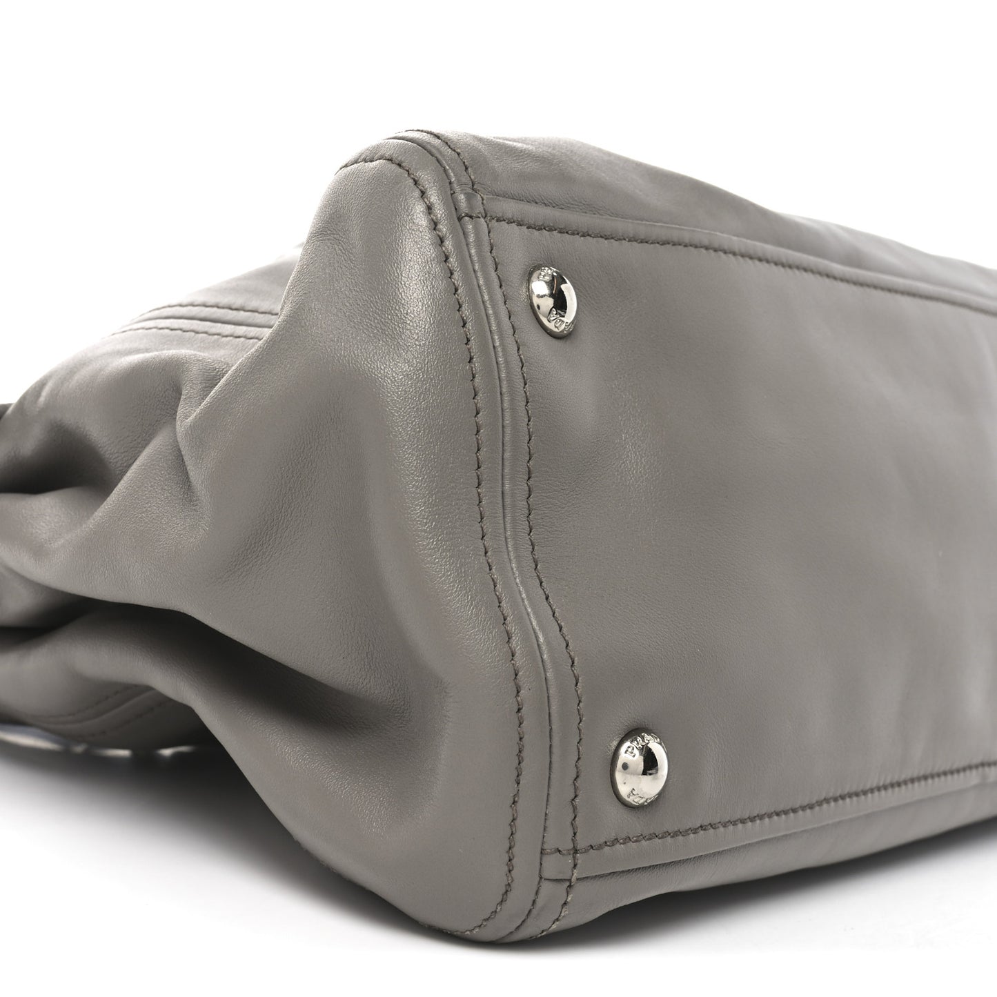 Soft Calf Double Zip Shoulder Bag Argilla
