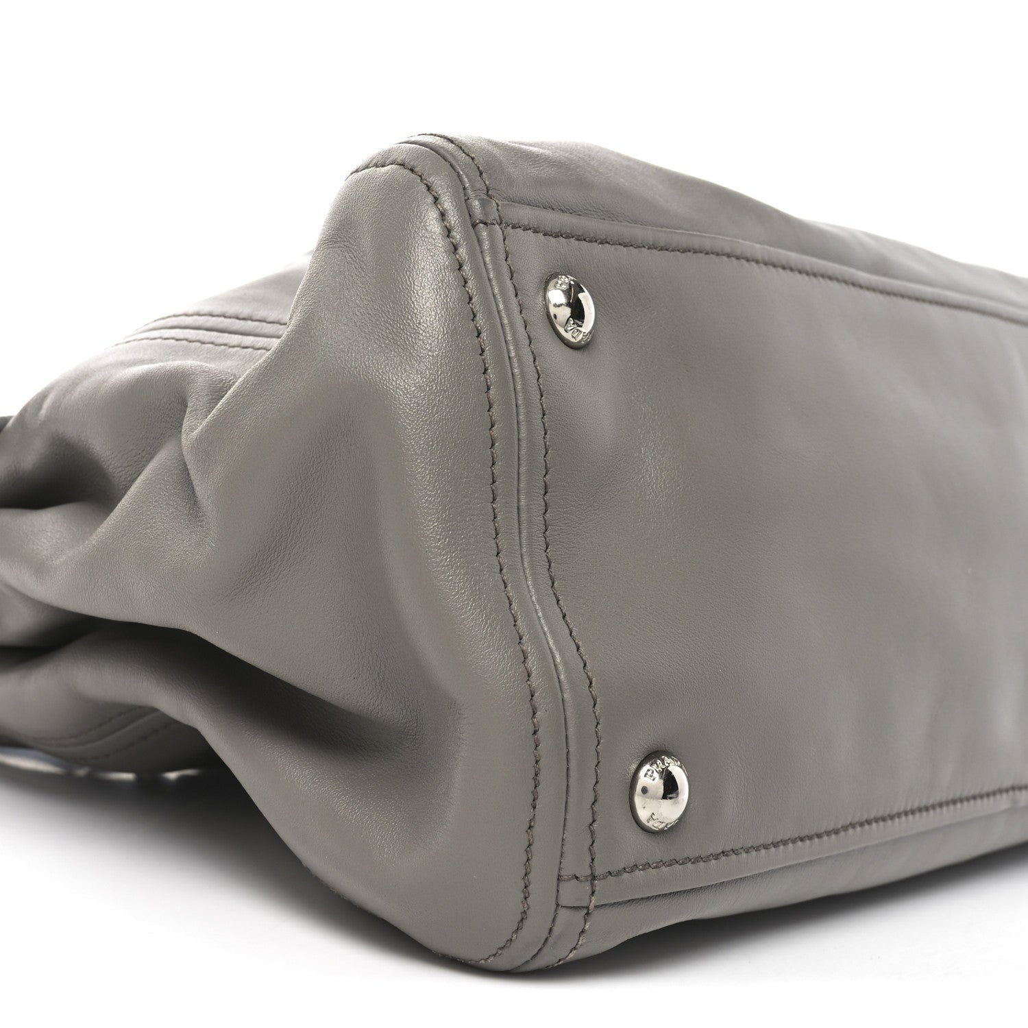 Prada Soft Calf Double Zip Shoulder Bag Argilla 8 of 9