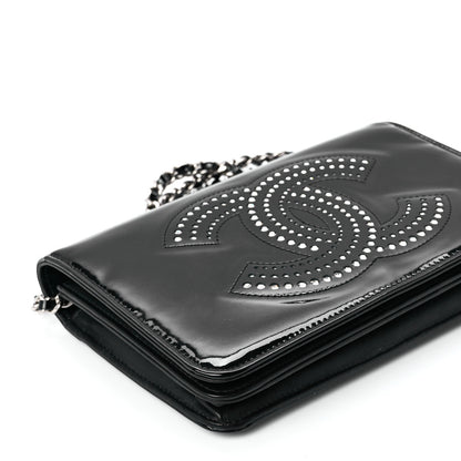Chanel Patent Strass Wallet On Chain WOC Black 11 of 12