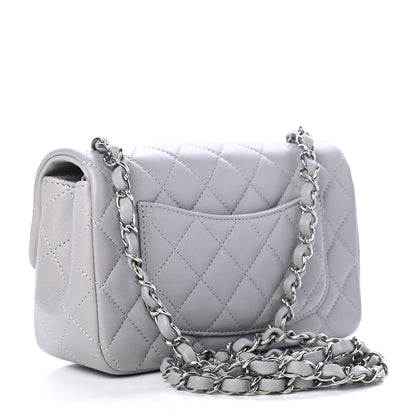 Chanel Lambskin Quilted Mini Rectangular Flap Grey 2 of 4