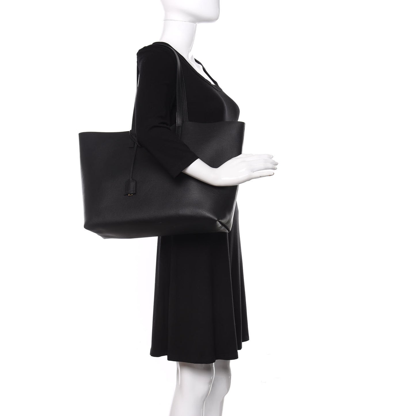 Calfskin Large Shopping Tote Black