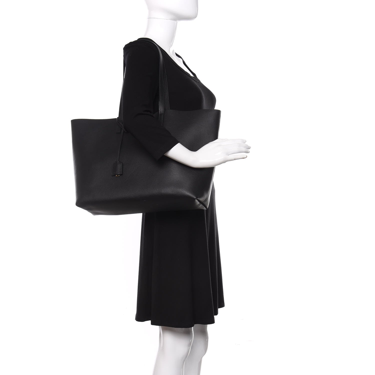 Saint Laurent Calfskin Large Shopping Tote Black 2 of 10