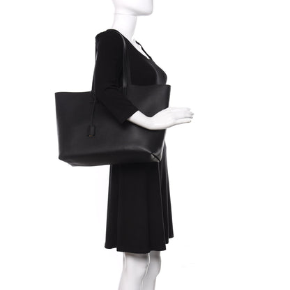 Saint Laurent Calfskin Large Shopping Tote Black 2 of 10