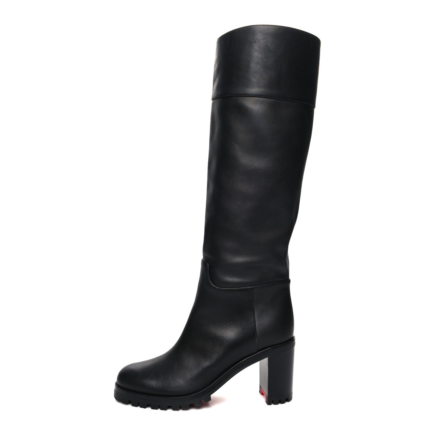 Christian Louboutin Calfskin Kari Lug 70 Boots 36 Black 1 of 7