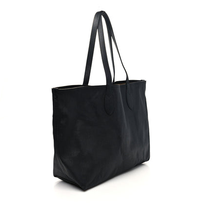Burberry Coated Canvas Mega Check Medium Doodle Tote Black Red 2 of 12