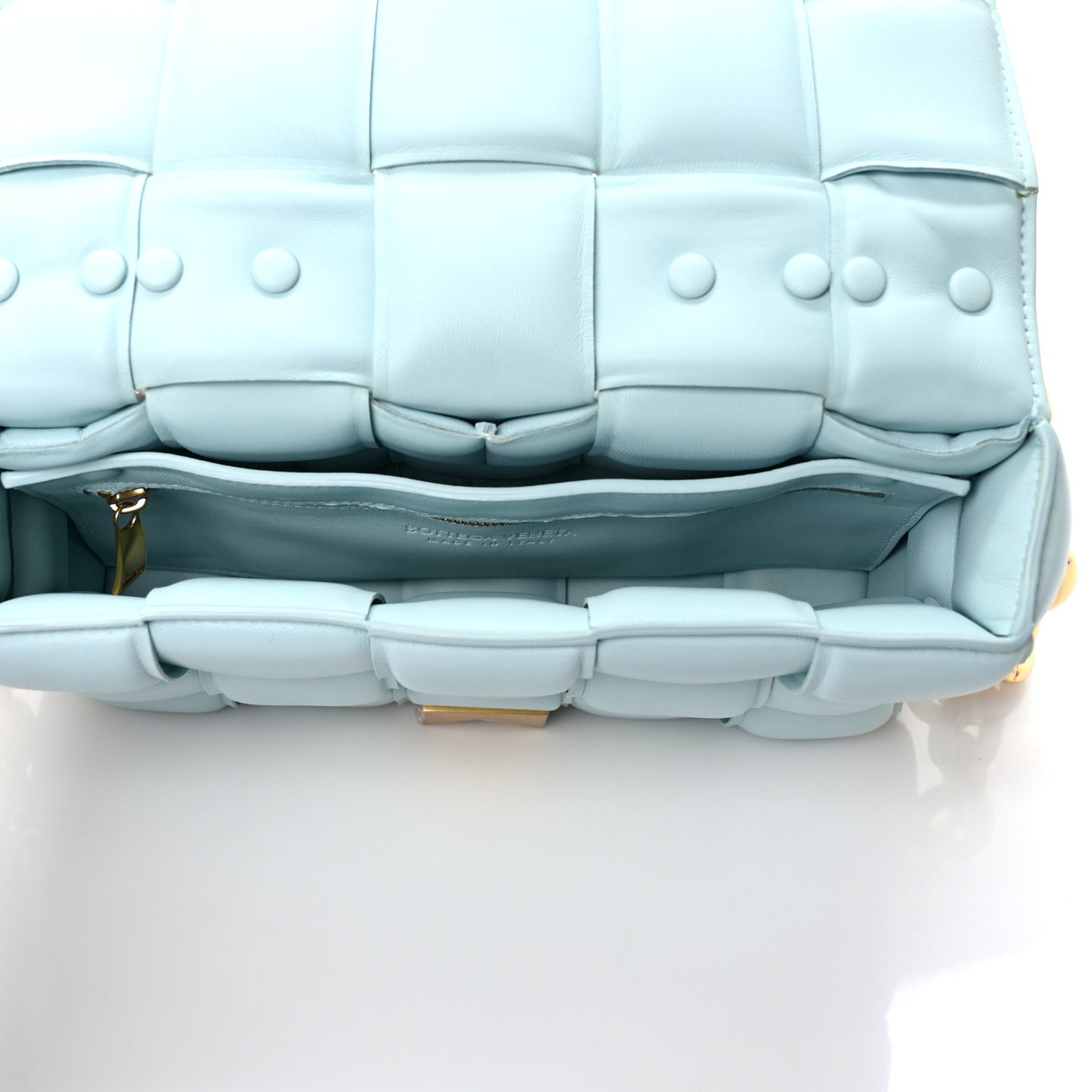 Lambskin Maxi Intreccio Padded Chain Cassette Crossbody Bag Spearmint