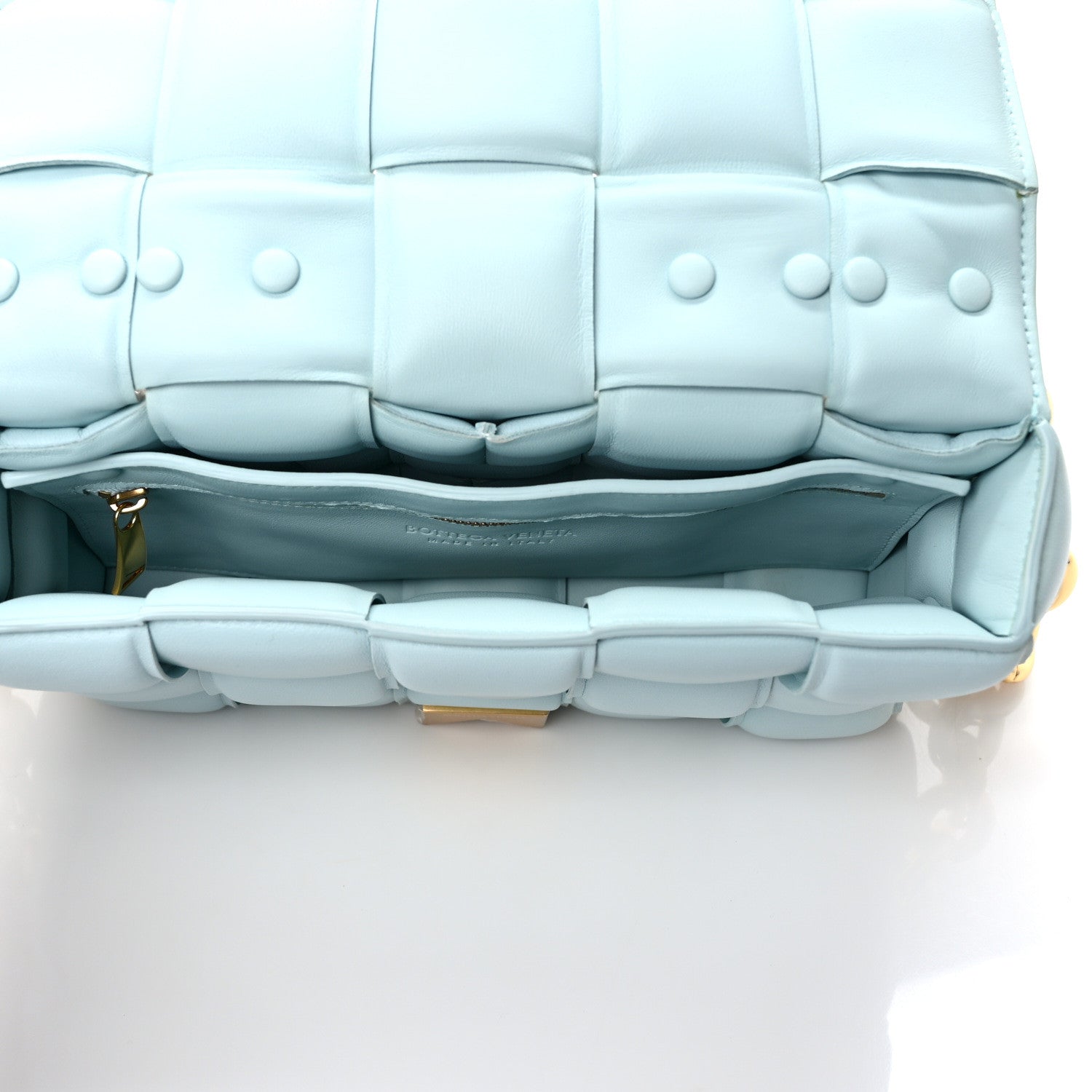 Bottega Veneta Lambskin Maxi Intreccio Padded Chain Cassette Crossbody Bag Spearmint 5 of 8