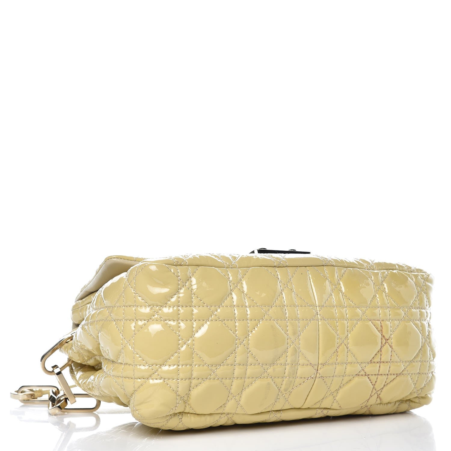 Christian Dior Patent Cannage New Lock Flap Ivory 4 of 13