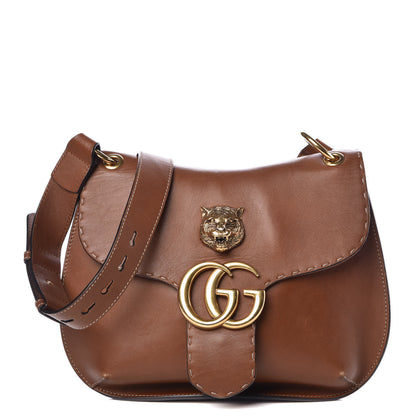 Gucci Calfskin Feline GG Marmont Flap Shoulder Bag Cuir 1 of 11