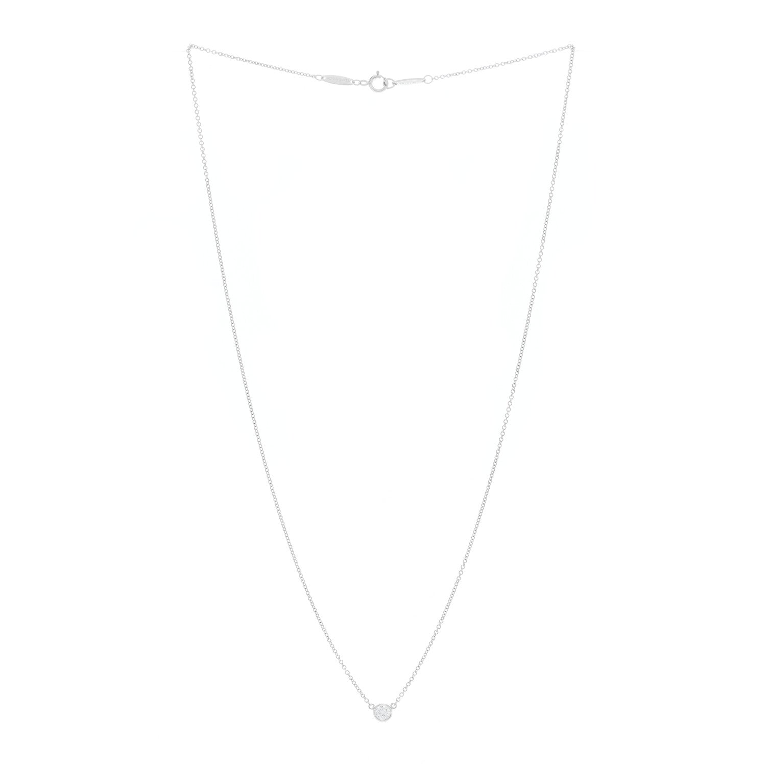 Tiffany Platinum Diamond .21ct Elsa Peretti Diamonds by the Yard Pendant Necklace 2 of 4