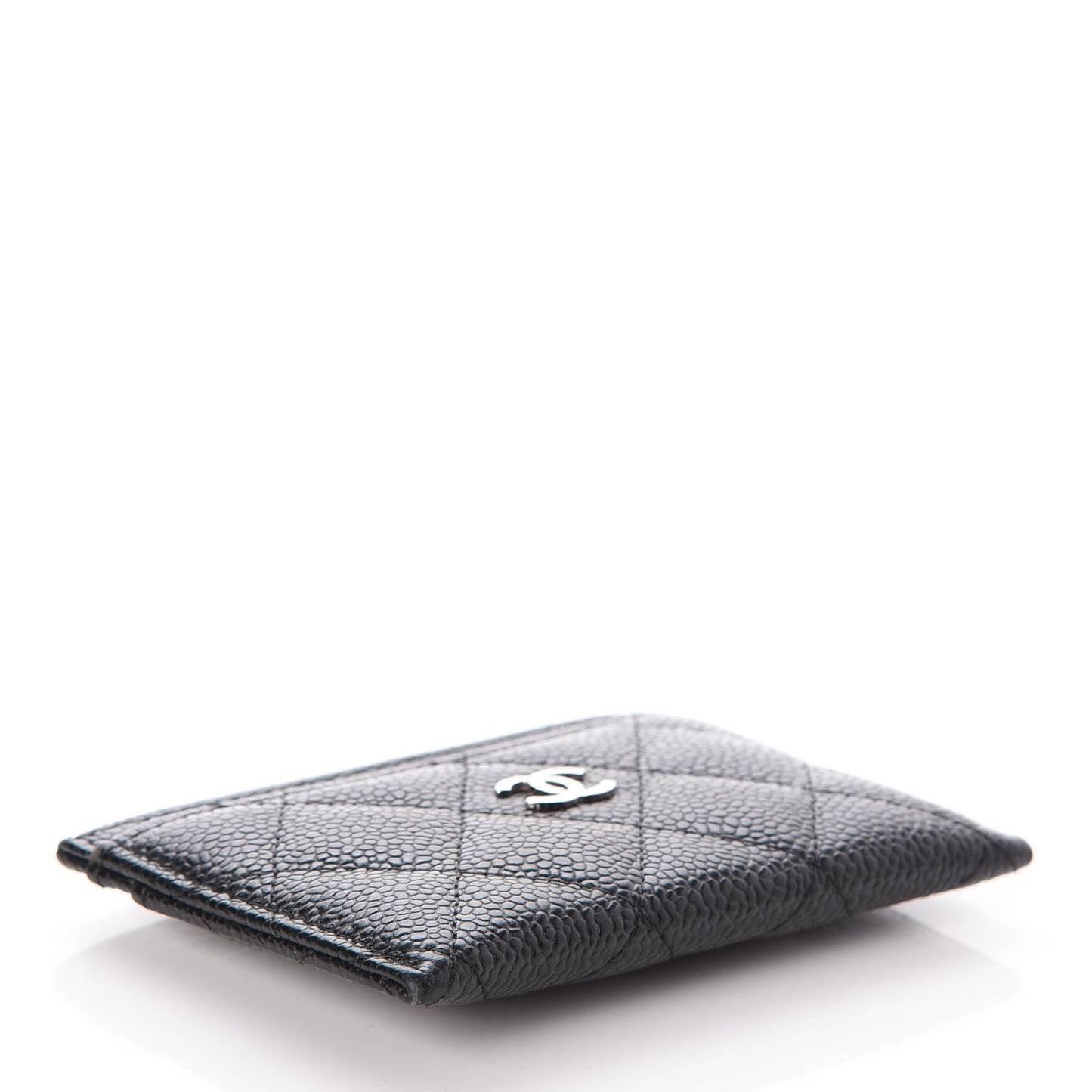 Caviar Quilted Card Holder Black