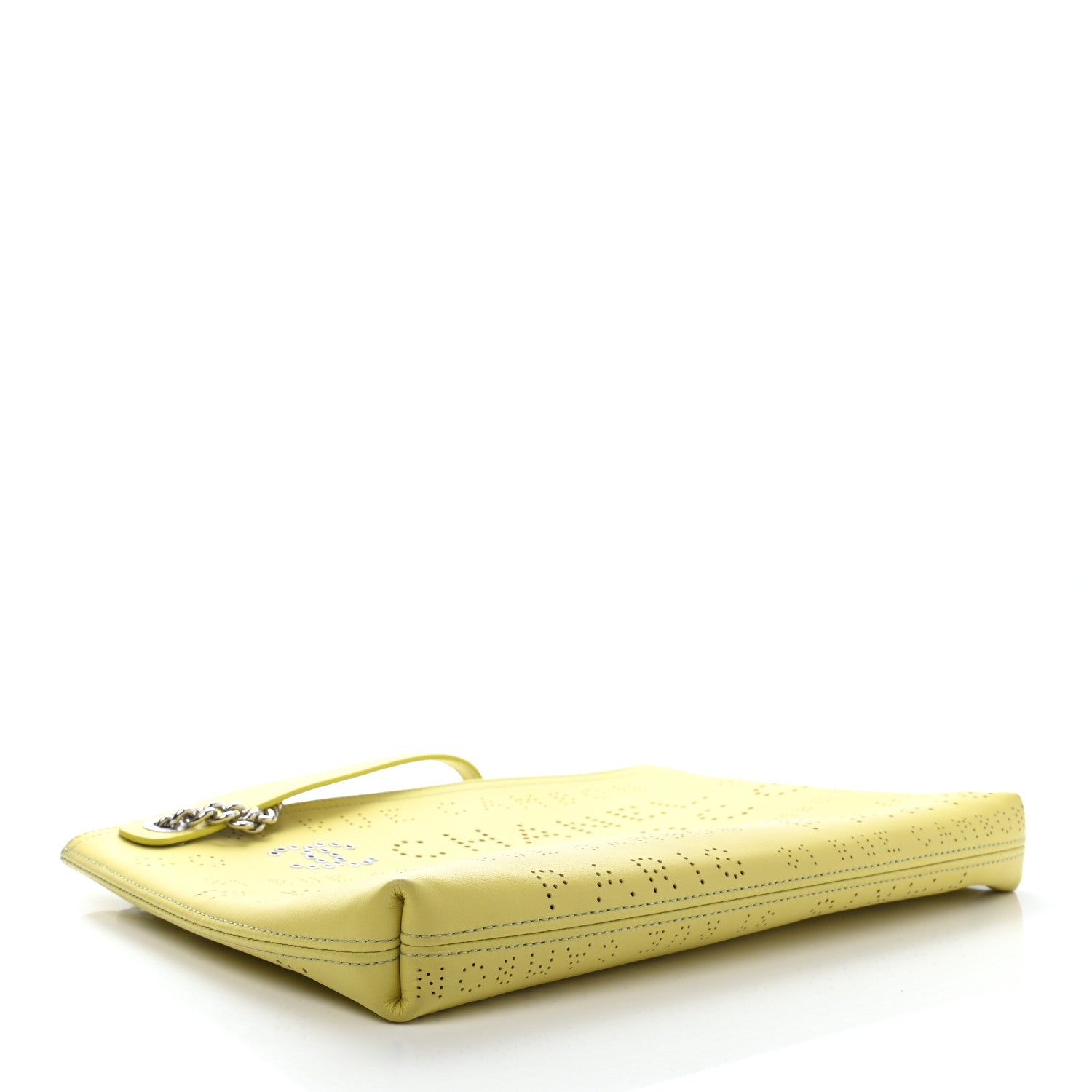Chanel Calfskin Eyelets Clutch Yellow 4 of 11