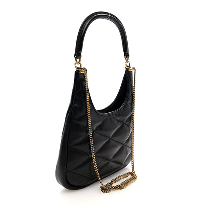 Saint Laurent Lambskin Quilted Monogram Sade Hobo Black 3 of 9