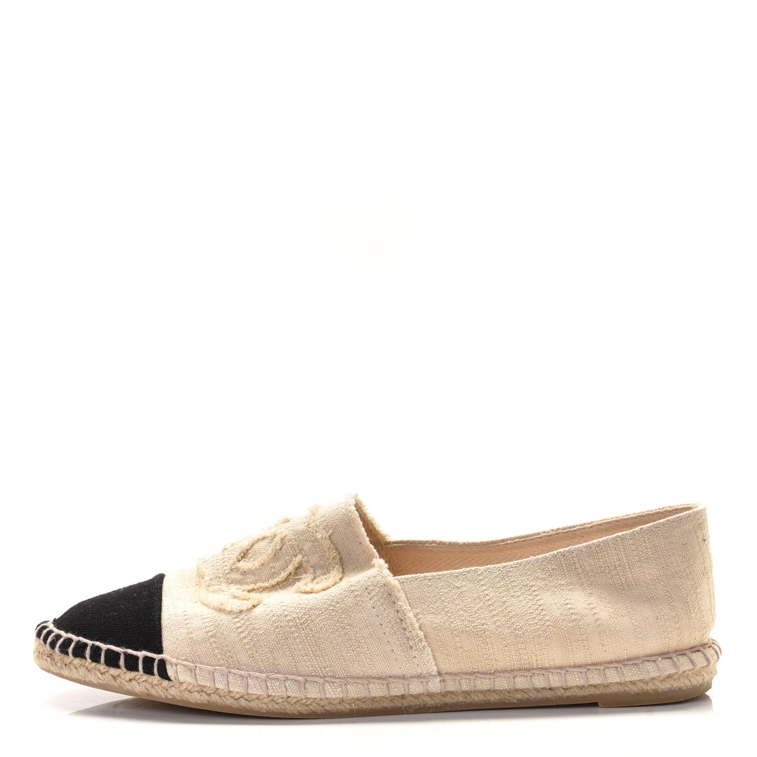Chanel Canvas CC Espadrilles 40 Ecru Black 1 of 11