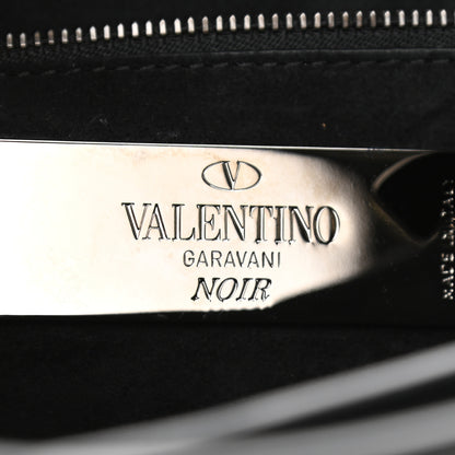 Valentino Garavani Pebbled Calfskin Onyx Medium Rockstud Rolling Flap Saddle Bag Black 6 of 11
