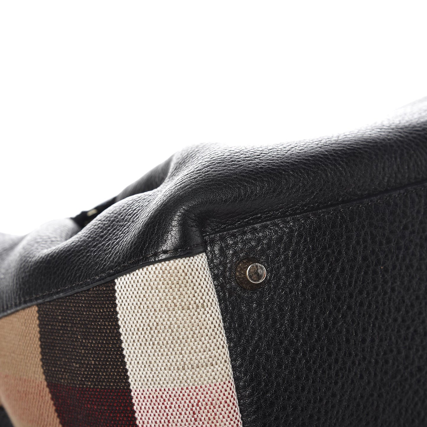 Grainy Calfskin House Check Small Maidstone Black