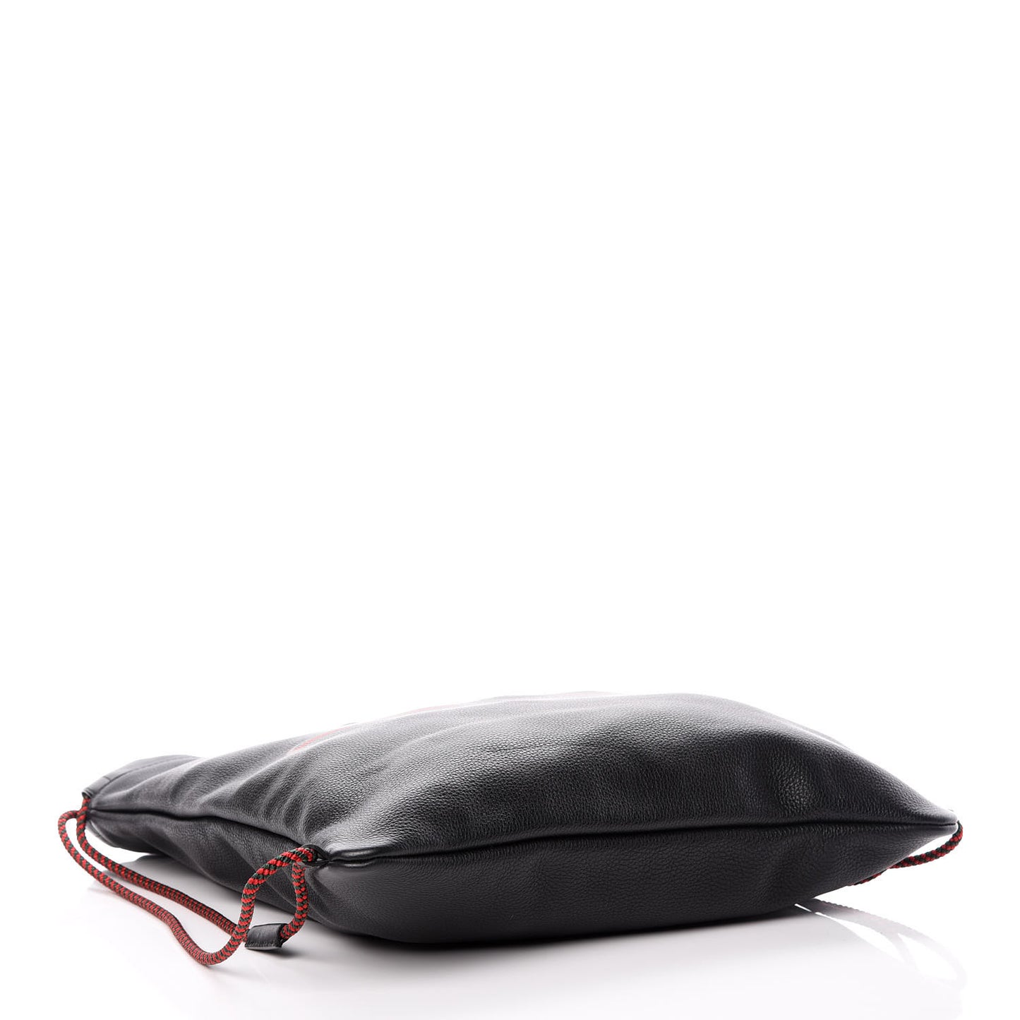 Calfskin Logo Drawstring Backpack Black