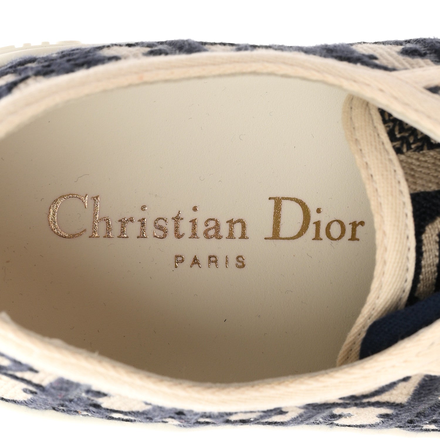 Christian Dior Canvas Oblique Walk'N'Dior Low Top Platform Sneakers 36.5 Deep Blue 8 of 9