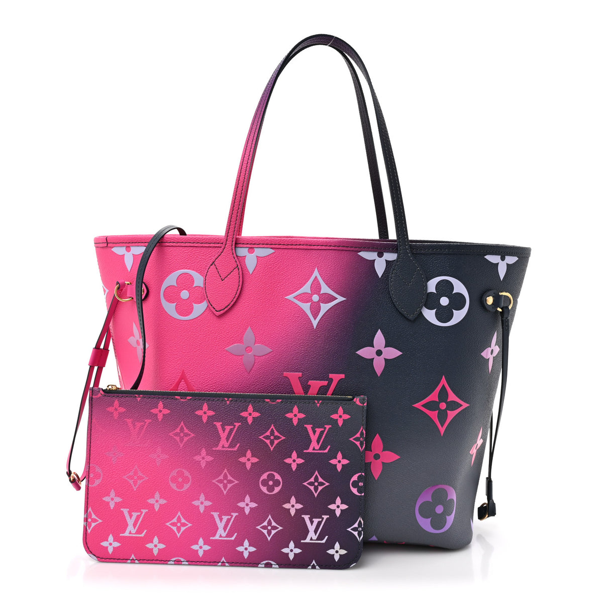 Monogram Giant Spring In The City Neverfull MM Midnight Fuchsia