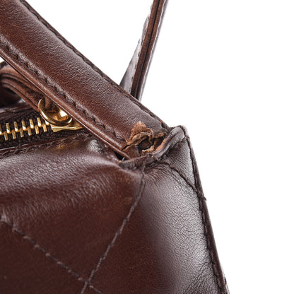 Chanel Lambskin Diamond Stitched Shoulder Bag Brown 22 of 22