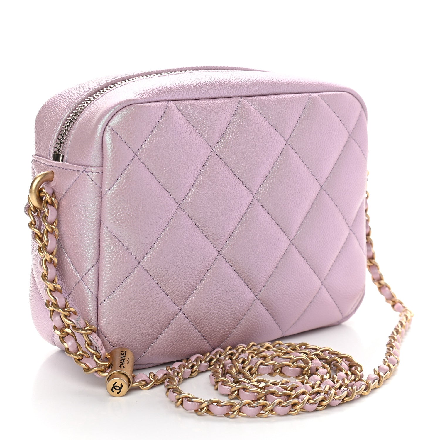 Chanel Iridescent Caviar Quilted Mini My Perfect Camera Case Pink 3 of 9