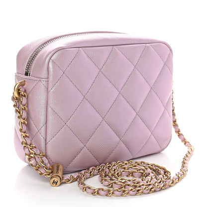 Chanel Iridescent Caviar Quilted Mini My Perfect Camera Case Pink 3 of 9
