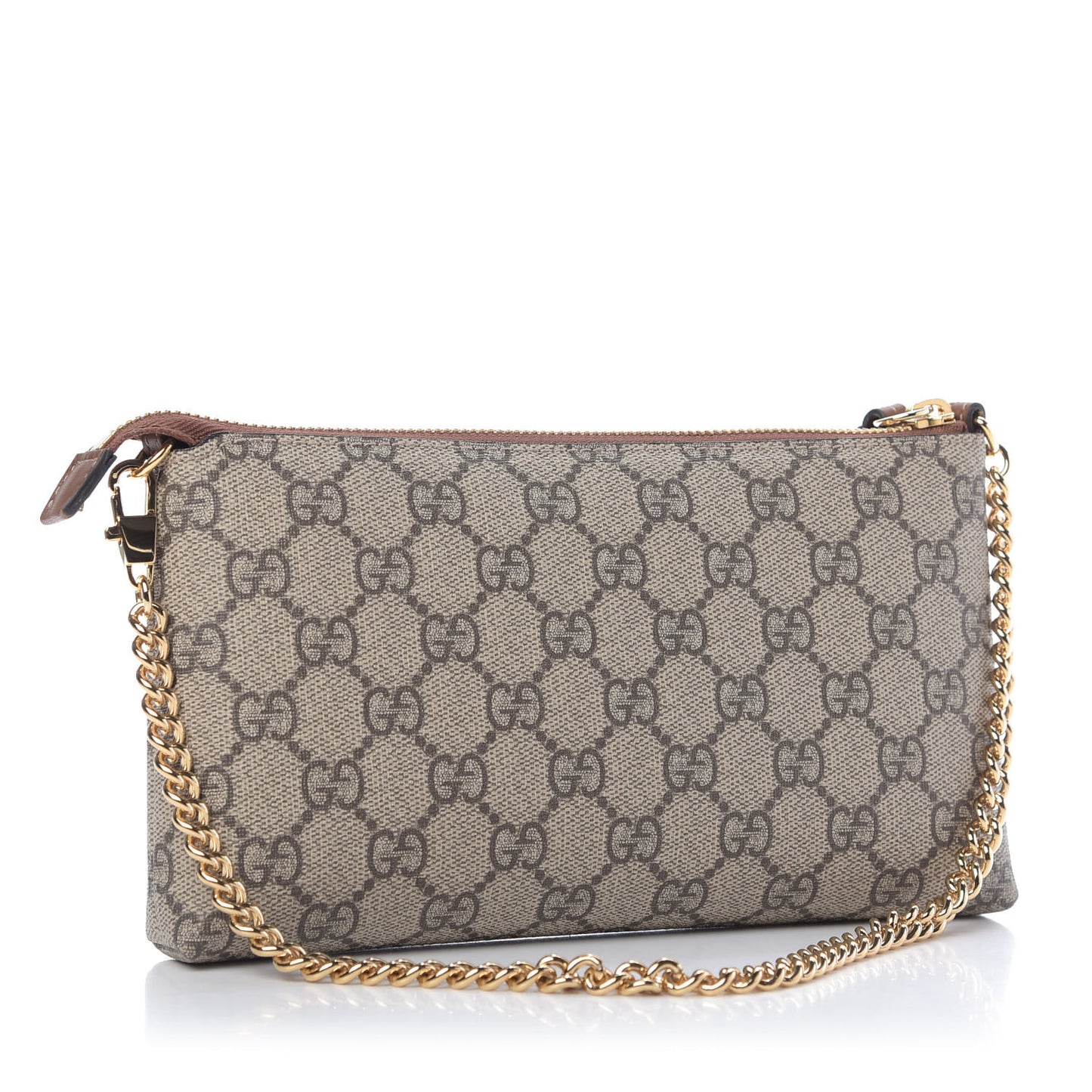 GG Supreme Monogram Embroidered Roses Chain Wrist Wallet
