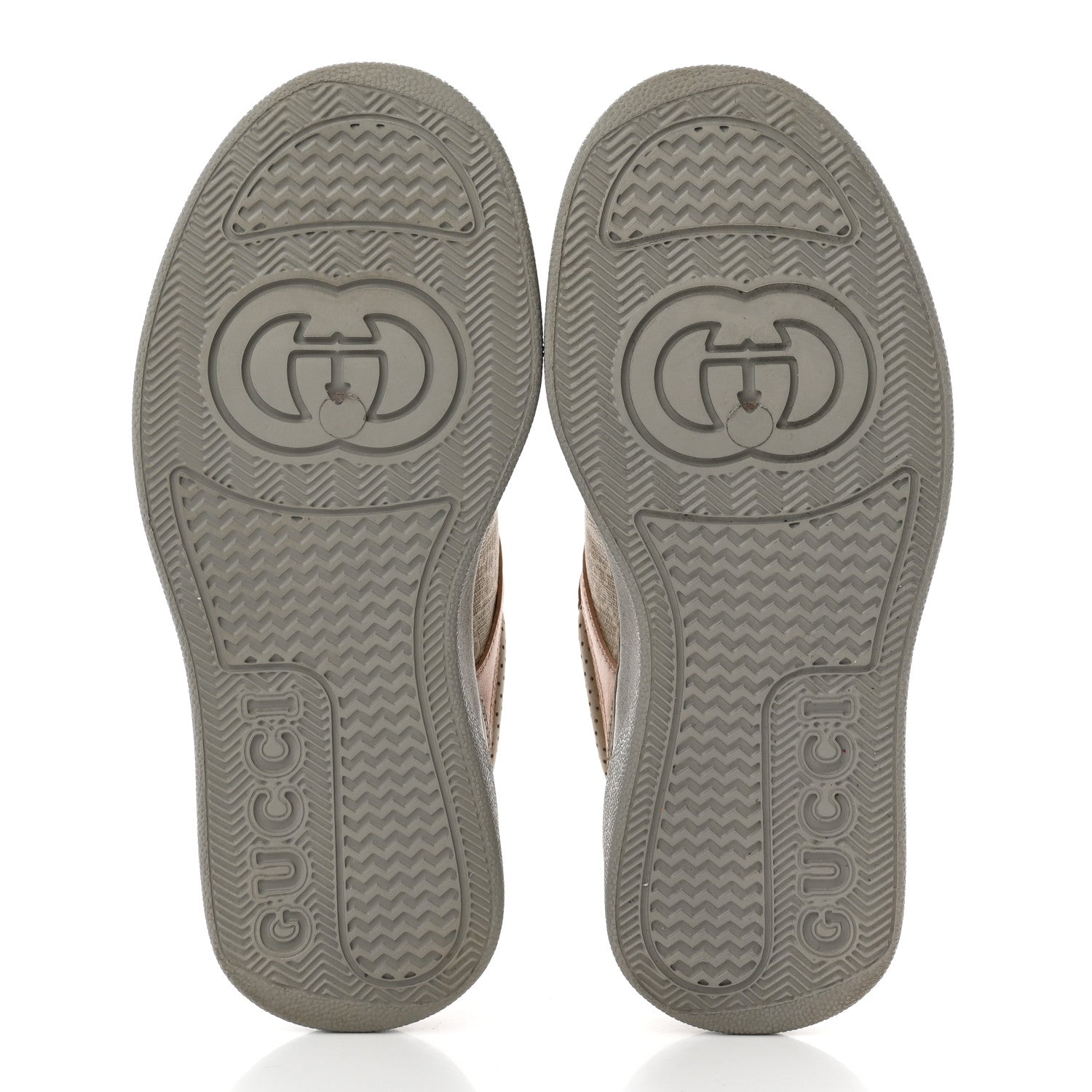 Gucci Calfskin GG Supreme Monogram Perforated Womens Platform 55mm Sneakers 36.5 Apricot Pink Beige Grey 5 of 7