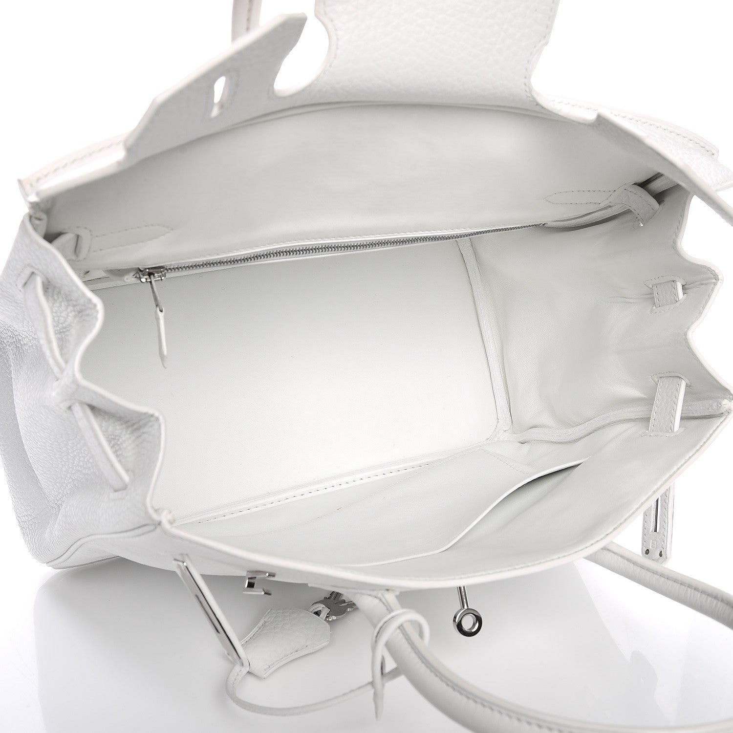 Hermes Taurillon Clemence Birkin 30 White 7 of 33
