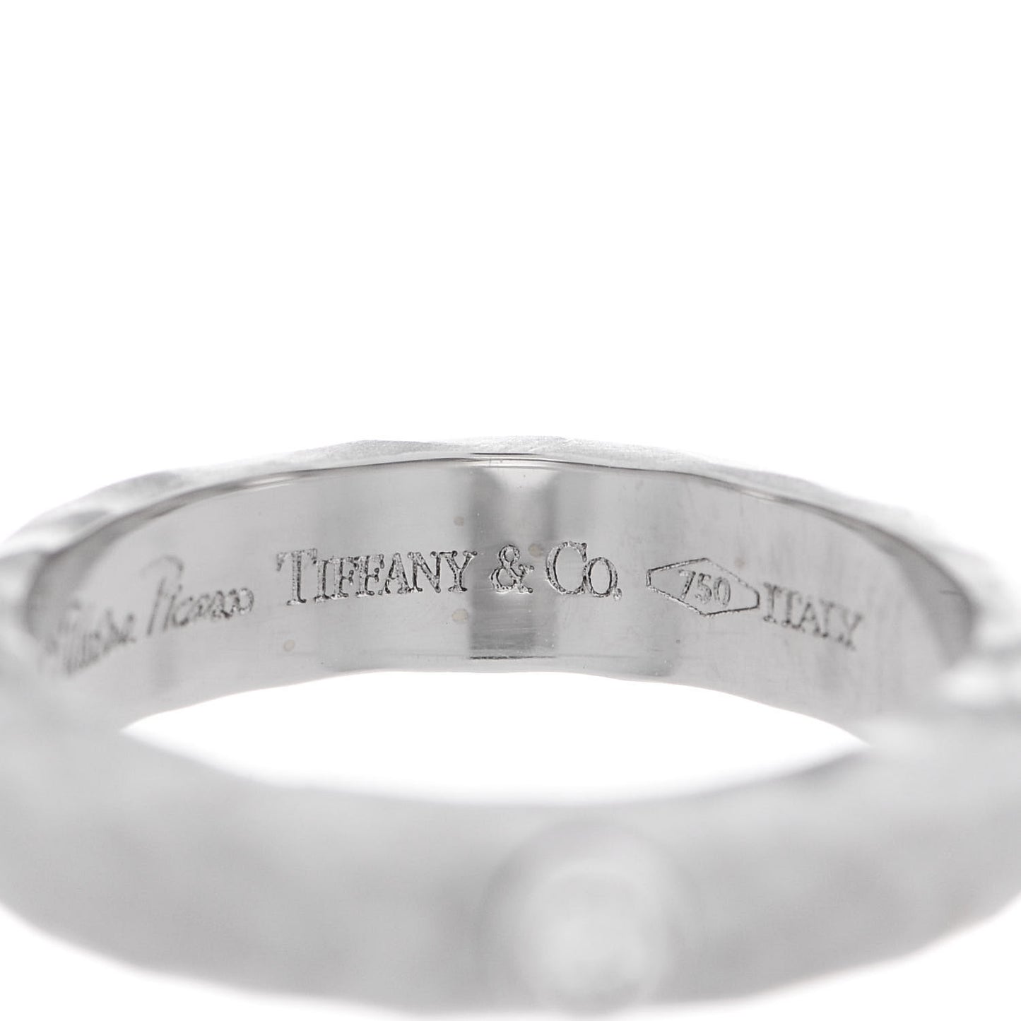 18K White Gold Diamond Paloma Picasso Hammered Ring 52 6