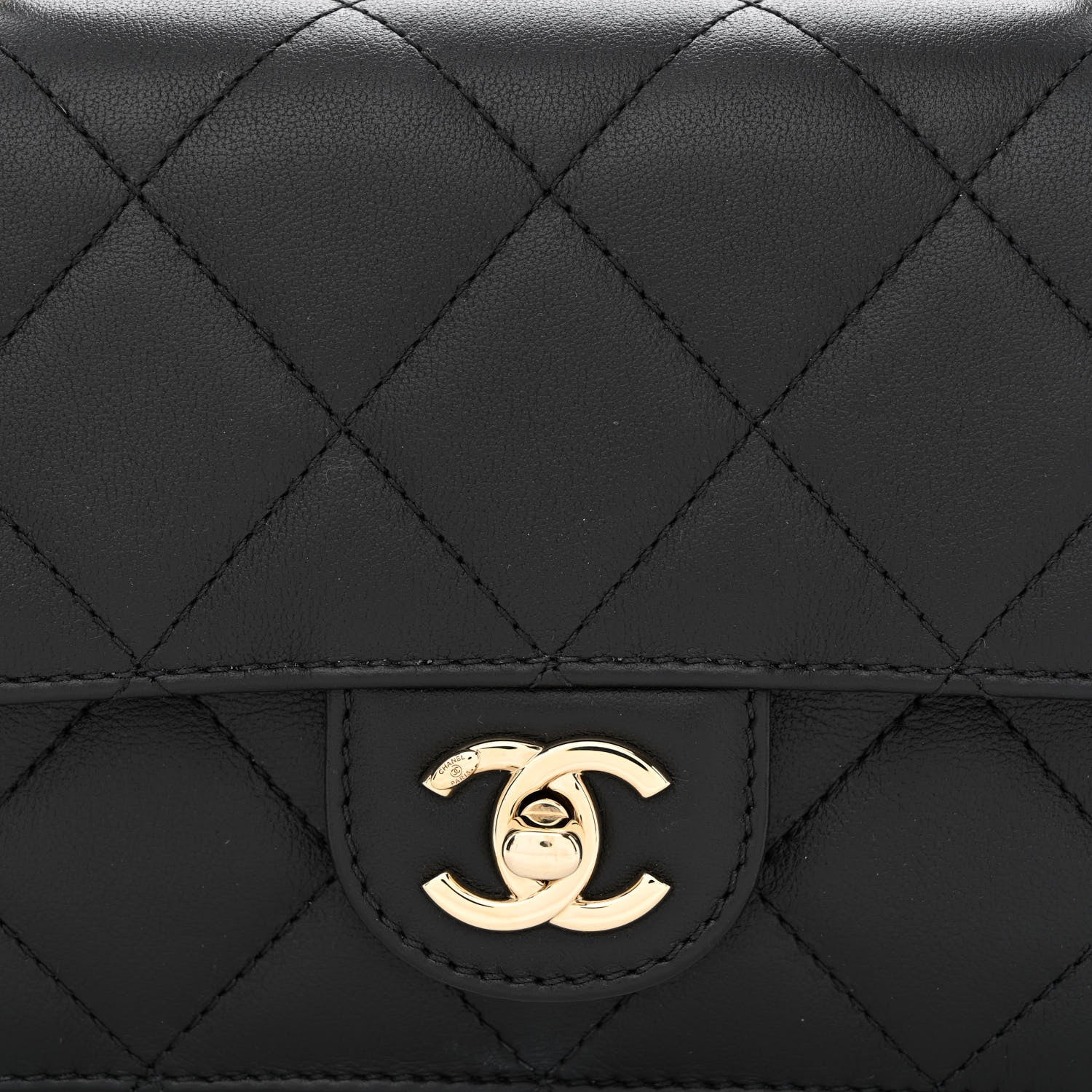 Chanel Calfskin Quilted Small Top Handle Flap Black 8 of 12
