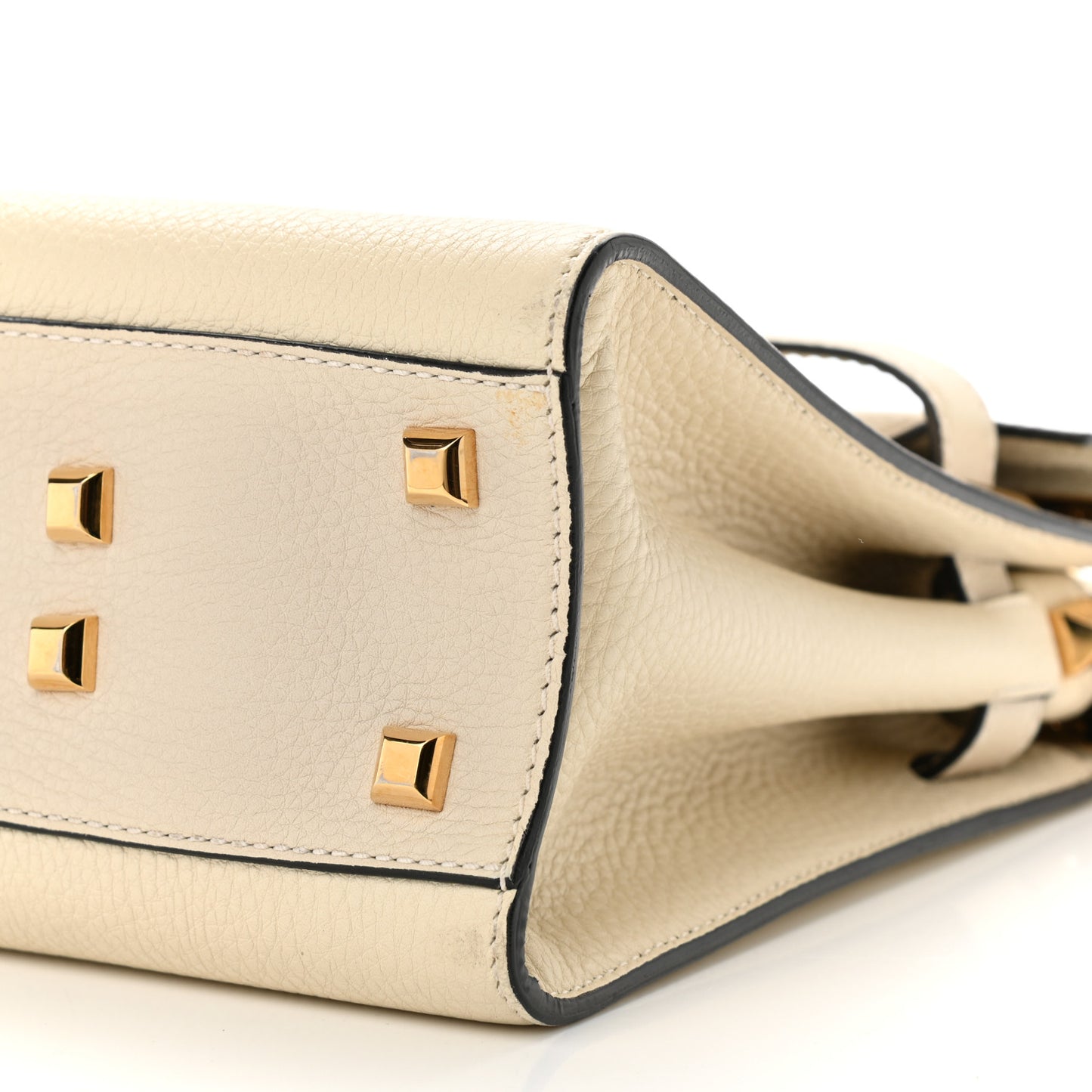 Grained Calfskin Medium My Rockstud Frame Bag Light Ivory
