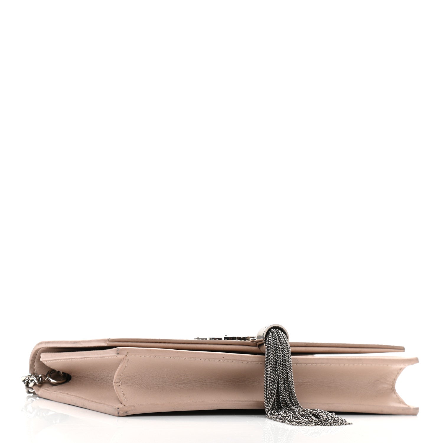 Saint Laurent Smooth Calfskin Classic Monogram Kate Tassel Chain Wallet Nude Powder 4 of 13