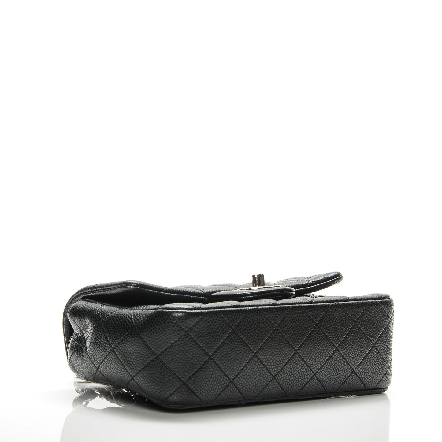 Caviar Quilted Mini Rectangular Flap Charcoal