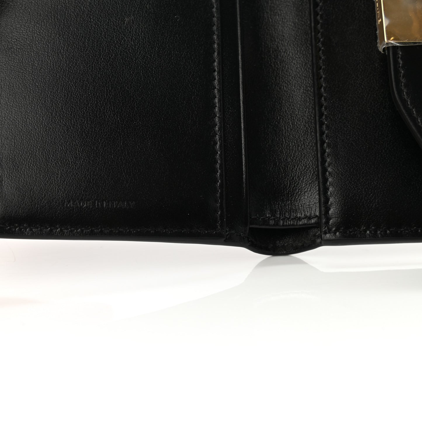 Shiny Smooth Calfskin Small C Wallet Black