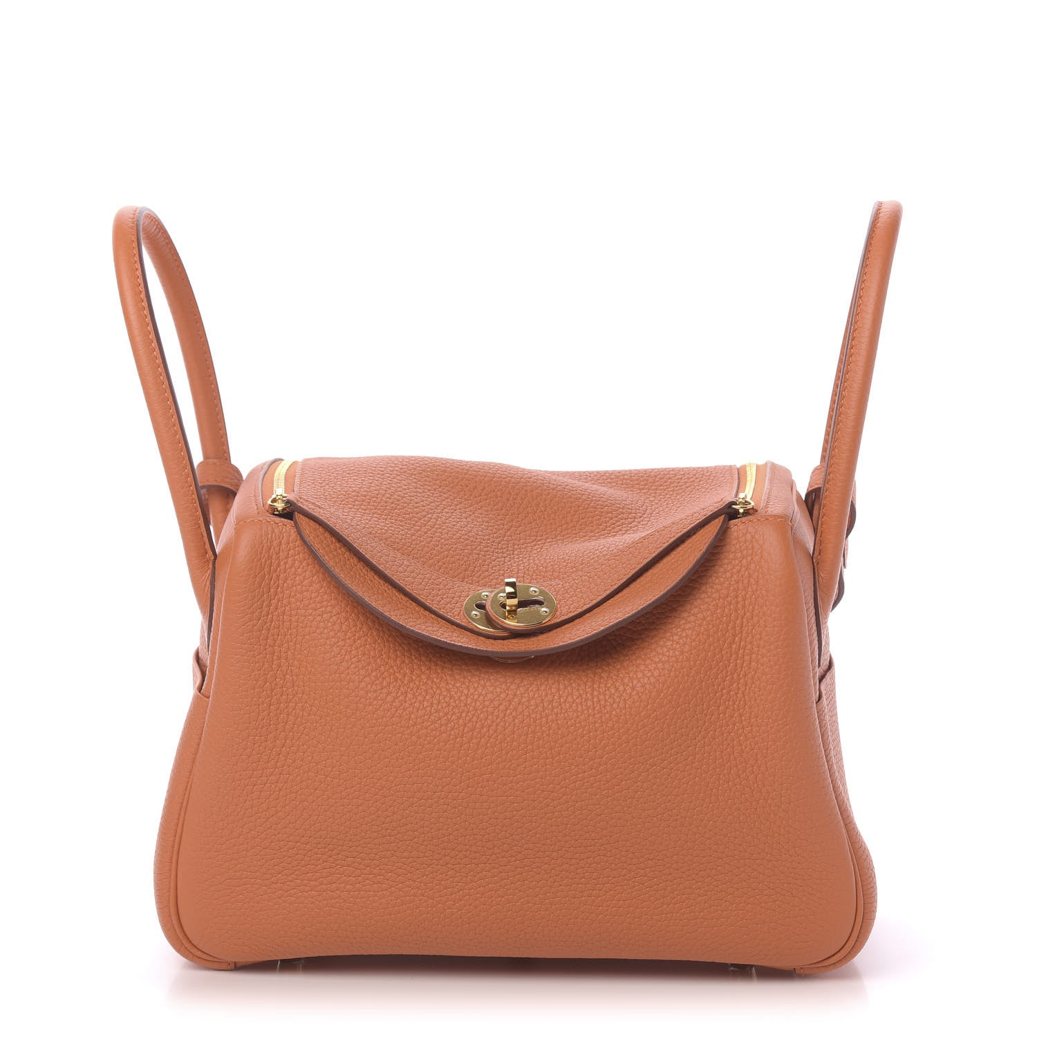 Hermes Taurillon Clemence Lindy 26 Orange 1 of 11